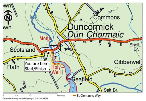 Map of St Clomaun'S Way Duncormick